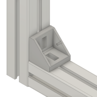 40-110-1 MODULAR SOLUTIONS ALUMINUM GUSSET<br>45MM X 45MM ANGLE W/HARDWARE